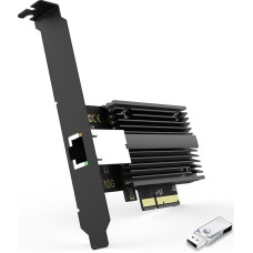 SYCNON PCIe 10GB tinklo kortelė, PCI Express X4/X8/X16 tinklo adapteris, 10Gbps Ethernet LAN kortelė su WOL palaikymu, skirta PC Windows 10/11/Windows Server/Linux su žemo profilio laikikliu