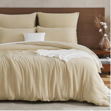 EMME muslino patalynė, 100 % medvilnė, vasarinė patalynė, antklodės užvalkalas 135 x 200 cm + pagalvės užvalkalas 80 x 80 cm, Oeko-Tex, smėlio spalvos