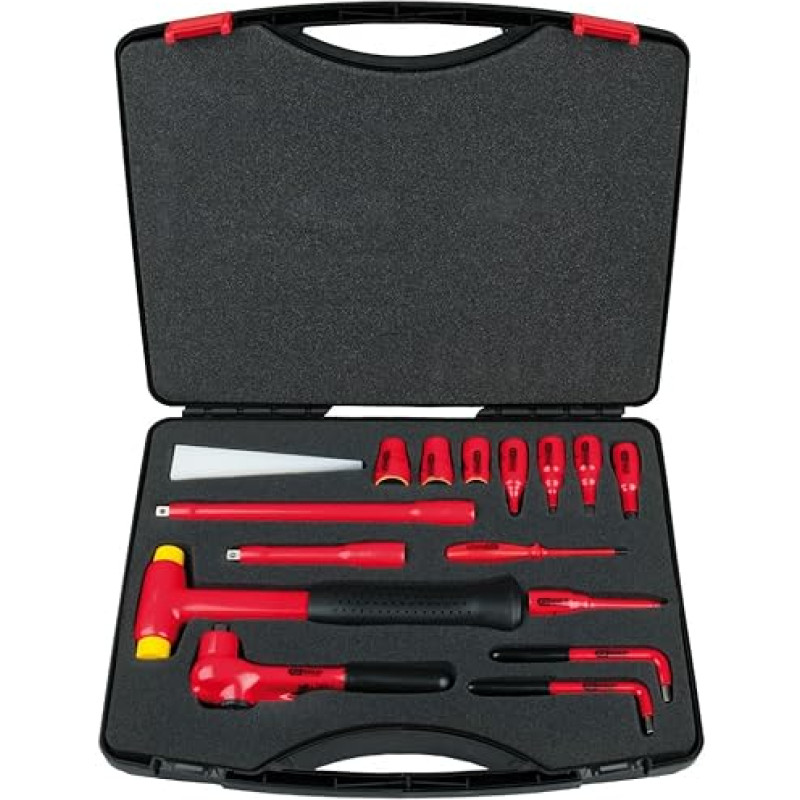 KS Tools 117.1885 3/8 colių izoliuotų veržliarakčių rinkinys, 16 dalių