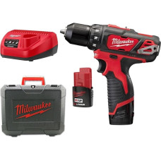 Milwaukee M12 BDD-201C akumuliatorinis gręžtuvas juodas raudonas