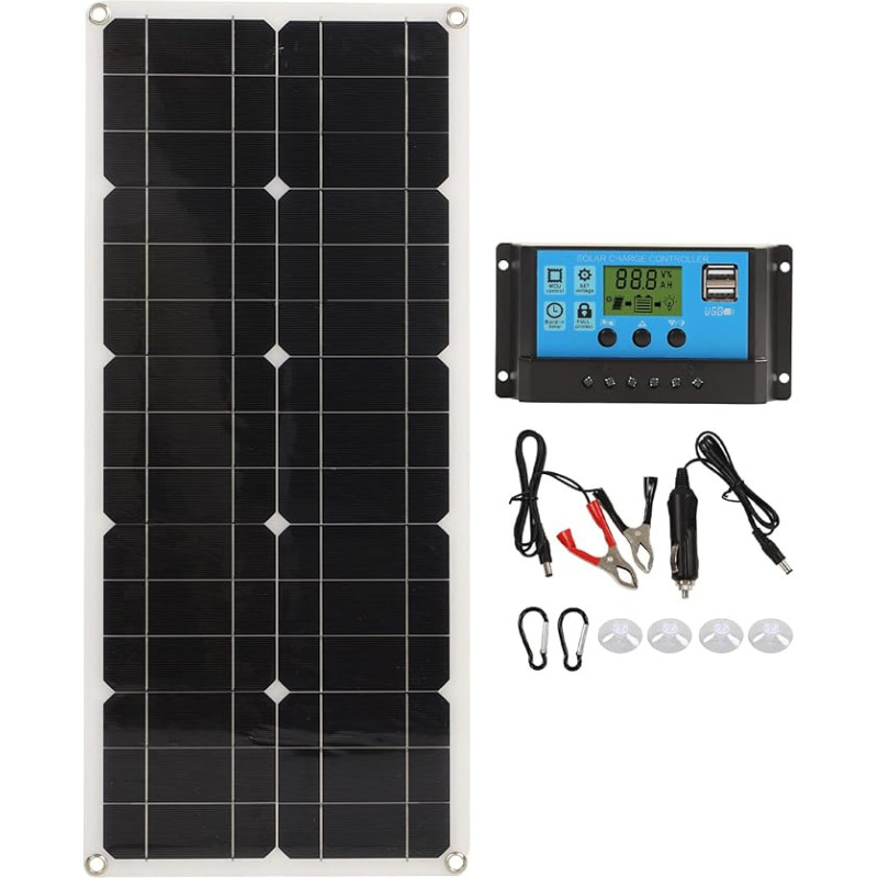 30-W-Solarmodul, IP65, 12 V, 24 V, aptiver Hochleistungs-Überladeschutz, ideal für Wohnmobil, Auto, Boot, Anhänger, ausgestattet mit 30-A-Controller (30a)