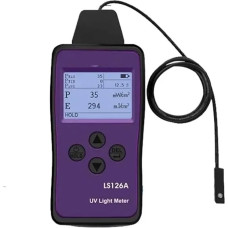 BINGNU UV-Messgerät, LS126A UV-Lichtmessrät UV-Bestrahlungsstärkemessrät UV-LED-Lichtquellen von Aushärtungsmaschinen mit ultrakleinem Sondensor zur Messung von ultraviolettem Licht