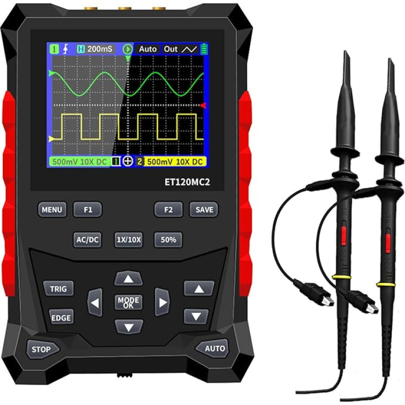 Bestvisse Digitales Oszilloskop 500MSa/s Rate Wellenformgenerator 2-Kanal Wellenformen Speicher Auto/Normal/Single