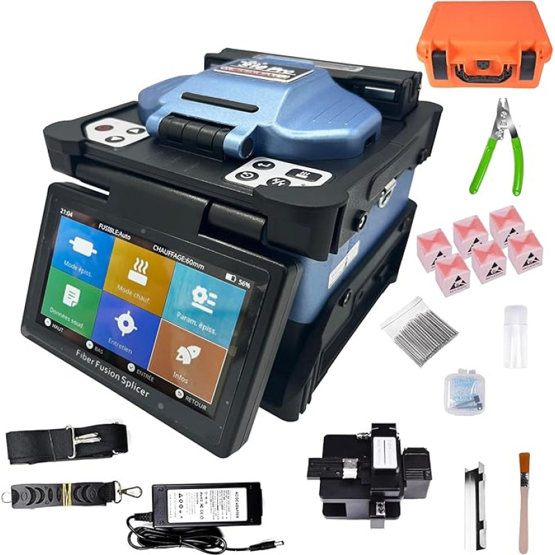 Elfcam® -FTTx Fiber Optic Welder S10 Pro Heart to Heart with 6 Motors and Kits Tool Kit and Accessories