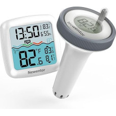 Newentor Pool Thermometer - Wireless Floating Water Thermometer - Upgraded IPX8 Waterproof - Improved Antennas - Turbo for 100 m Range through Walls - For Pool, Whirlpool and Aquarium, White