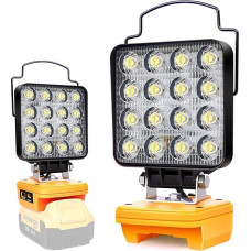 Edtran Battery Lamp for Dewalt 20 V, 48 W Wireless LED Work Light Battery, Bright LED Spotlight Battery, Portable Floodlights Construction Site Lamp, Battery Headlight with Type C and USB Charging (No