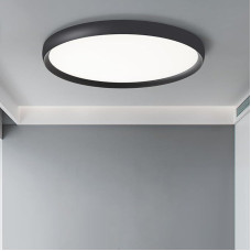Fordeson 50 cm Black LED Ceiling Light Flat - Ultra Thin Modern Flush-Mounted Light, Dimmable 3000K-6000K, 40W - Minimalist Bedroom Lamp for Living Room, Dining Room, Hallway, Bathroom