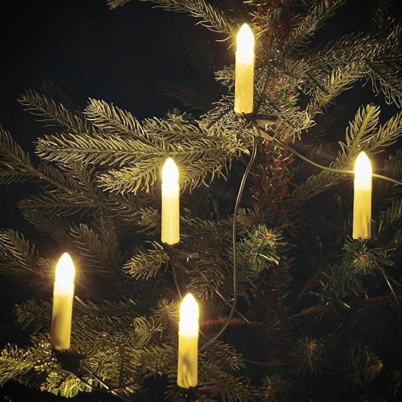 Gresonic Fairy Lights with LED Candles Warm White 40 LEDs