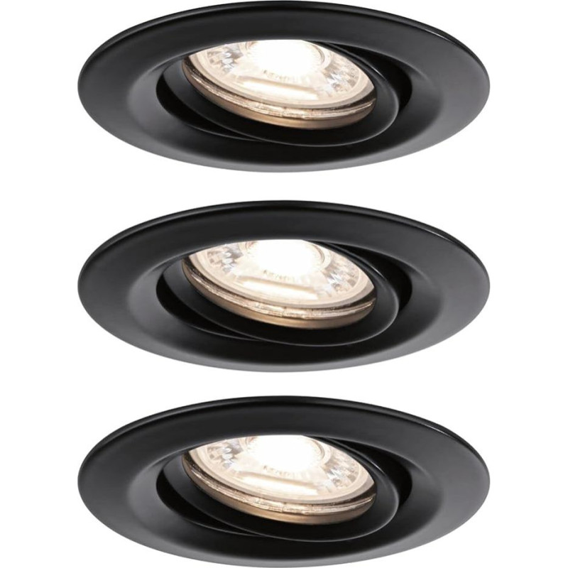 Paulmann Nova 93083 Mini LED Recessed Light Base Set Swivelling 66 mm 15° 3 x 310 lm incl. 3 x 4 Watt Recessed Spotlight 2700 K Coin