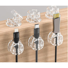 Norhogo 6 Stück Drahthalter Organizer, Dual Spring Wire Tidy Organizer mit Verschlussschloss, verstecken Telefon Ladekabelhalter, Federkabelhalter Clips für PC/Auto/Wand - Zuhause, Bürozubehör