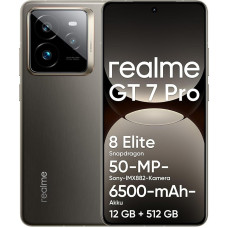 realme GT 7 Pro 5G Smartphone 12+512GB, Snapdragon 8 Elite Processor, AI Ultra Clear Snap Camera, 6.78 Inch 120Hz Display RealWorld Eco, 6500mAh Battery, IP69, Android 15, Grey (No Adapter)