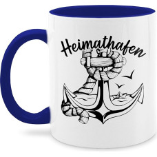 Puodelis 325 ml - Pareiškimas - Namų uostas su inkaru ir popierine valtimi - 325 ml - Tamsiai mėlyna - Kavos puodeliai Posakiai Pareiškimai Jūriniai kavos puodeliai Pareiškimas Puodelis Laimingų Naujųjų metų arbatos puodelis