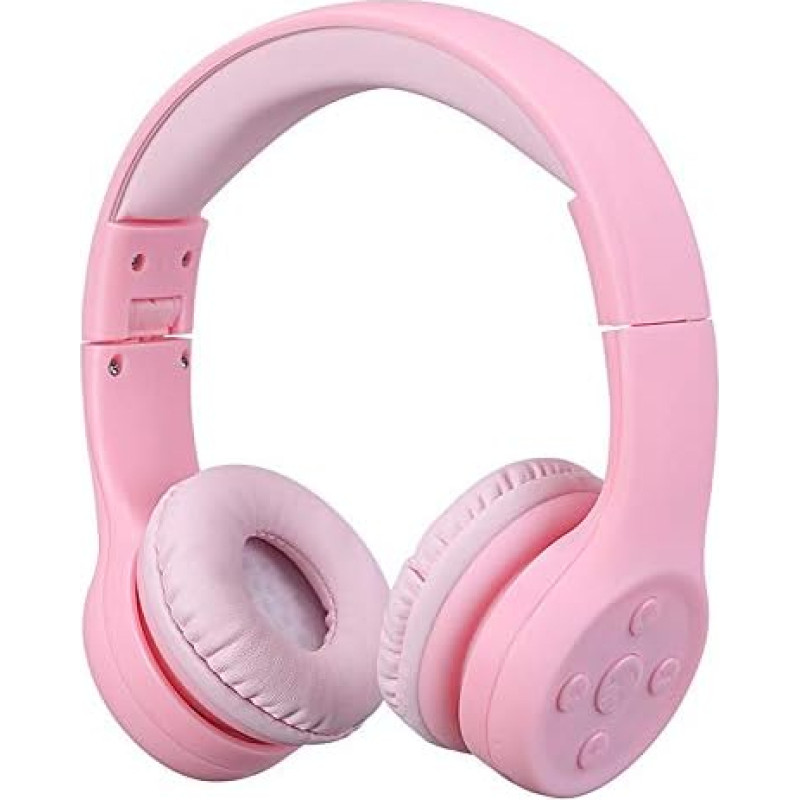 hisonic Children's Bluetooth Headphones, Bluetooth Headphones for Children with Volume Limiting, Adjustable, Lightweight and Portable Headset, Also Microphone Function. (Pink01)