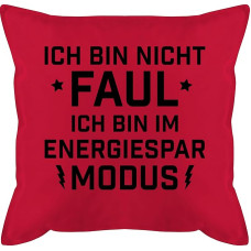 50 x 50 cm pagalvėlė - pareiškimas su posakiais - Ich Bin Nicht Faul - Energiją taupantis režimas - 50 x 50 cm - Raudona - Dekoratyvinė pagalvėlė Posakiai Posakiai Užpildymas Sofos pagalvėlė ir užpildymas Posakis