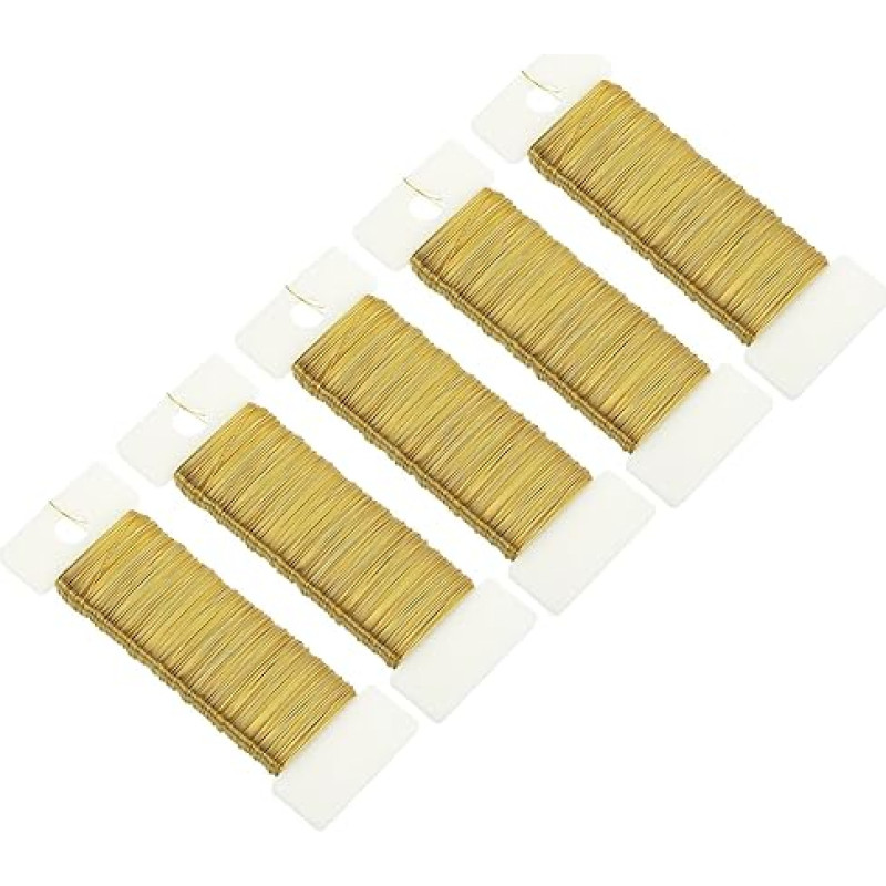190 jardų/575 pėdų 27 Gauge Metall Blumendraht Goldton Flexible Paddel Dünne Blumendraht für Handwerk, Weihnachtskranz, Blumenarrangement, Hochzeit, insgesamt 5 Rollen