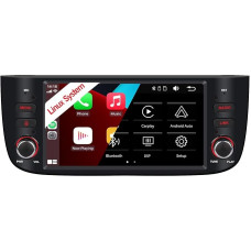 Car Radio for Fiat Linea Punto Evo 2012-2017 with Wireless CarPlay Android Car Stereo Linea 2012-2015 Touchscreen IPS/Bluetooth/Mirror Link/FM/AM/USB