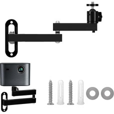 Alleshelfer Beamer Wandhalterung, Metallhalter Multi-Angle Adjustable Projektor Halterung Kompatibel mit Projektor/Überwachungskamera mit 1/4-Zoll-Schraubanschluss Gelenkarm Halterung