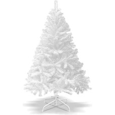 BenefitUSA New 5 '6' 7 '7.5' Classic Pine Christmas Tree Artificial Realistic Nature Branches-Unlit with Metal Stand 5' Green