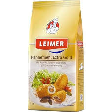 LEIMER Breadcrumbs Extra Gold 2 kg - Refined with Paprika Powder for a Golden Yellow Colour (1 x 2 kg)