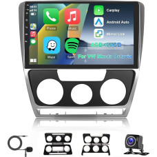 8 Core 4G + 64G Android Car Radio for Volkswagen Skoda Octavia 2007-2013, Hodozzy 10 Inch IPS Touchscreen Navigation with Wireless Carplay Android Car, 2 DIN Radio Bluetooth DSP WiFi FM RDS Reversing