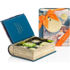 Venchi Milan Mini Book in Metal Tin with Chocoviar Chocolates, Dark Chocolate and Pistachio 112g Gluten Free, No Dyes, No Preservatives, Gift Idea