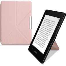 kwmobile Origami Case for Amazon Kindle Paperwhite - Ultra Slim Fit Premium PU Leather Cover with Stand - (for 2017 and older) Rose Gold