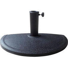 Skėčių stovas, skėčių pagrindas, 38-48 mm strypas, skersmuo 50 x 32 cm, juodas, polirezino medžiaga, sodo skėčių pagrindas, pusiau apvalus, 9 kg, Active Garden