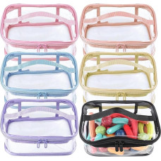Quixotical Set of 6 PVC Toy Storage Bags, 23 x 17 x 11 cm, Toy Storage Bag with Zip and Handles, Toy Board Game Storage Container for Building Blocks, Puzzles