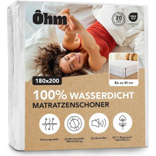 Čiužinio užvalkalas 180 x 200 cm | Čiužinio užvalkalas | Neperšlampamas ir tylus | Hipoalerginė ir sugerianti medvilnė | Nuo dulkių erkučių | Visapusiškas iki 40 cm | Oeko-Tex | Ôhm