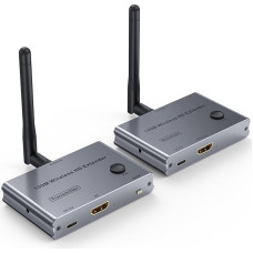 Wireless HDMI Transmitter and Receiver 4K@30Hz HDMI Wireless Extender Kit 328Ft/100M 4K Wireless HDMI Transmitter and Receiver for Streaming Video and Audio to Large Screen TV/Projector