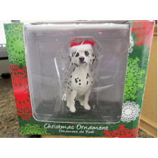 Sandicast Black Dalmatian with Santa Hat Christmas Ornament
