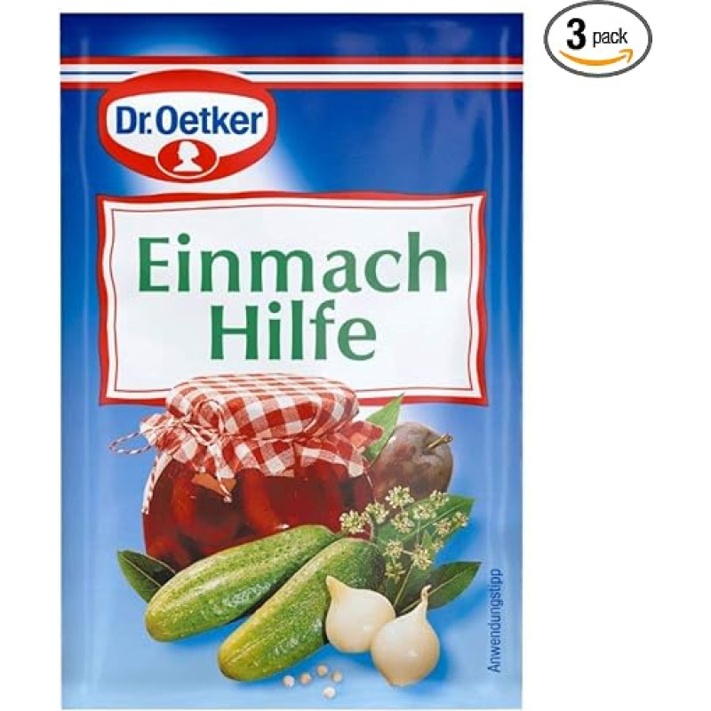 Dr. Oetker Preserving Aid Pack of 3, 2.5 g per bag, Sorbic Acid (E 200), for adding to preserving fruits and vegetables, for longer shelf life, easy to dose, vegan
