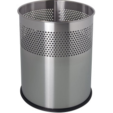 helit H2515700 Stainless Steel Waste Paper Bin 18 L – Silver