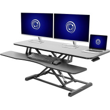 VIVO DESK-V048KB Desk Converter, K Series Height Adjustable Seat Riser, Dual Monitor and Laptop Workstation with Wide Keyboard Tray, Black