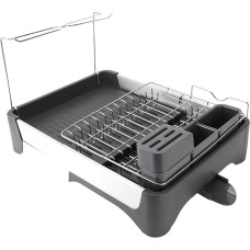 aqxreight Ausziehbarer Geschirrtrockner aus Edelstahl mit Großer Kapazität für die Küchentheke (einzelne Schicht)