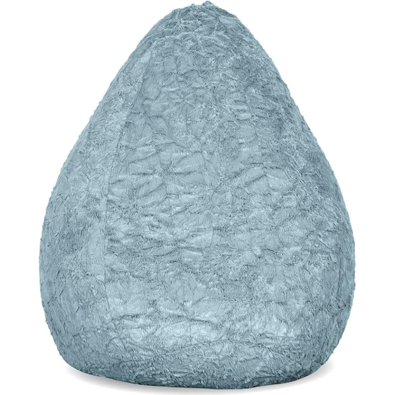 Lumaland Luxury Fluffy Beanbag, Stylish Woven Plush Seat Sack, 120L Filling, Various Colours