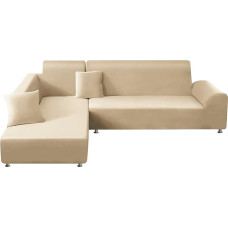 Mingfuxin Sekcinės sofos dangteliai, įtempiami sofos dangteliai, L formos neslystantis kampinis sofos dangtelis, šezlongas su 2 pagalvių dangteliais 2 sėdimųjų vietų + 3 sėdimųjų vietų L formos sekcinės sofos sofai