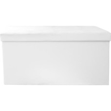 Coffre banc pliable en PU Blanc 76.5x37.5x37.5 cm