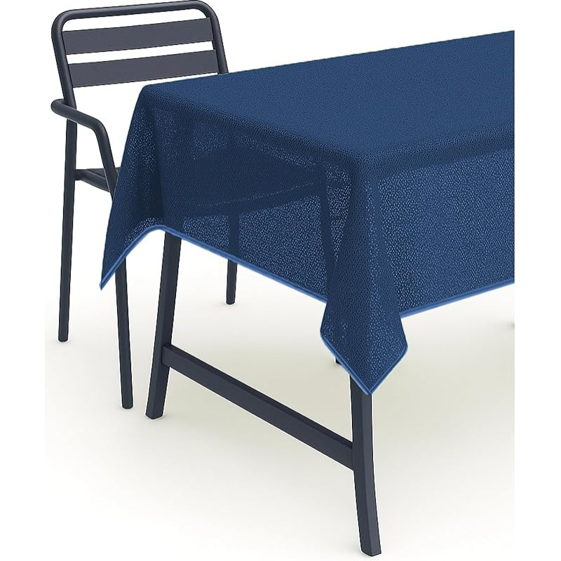 texpot Tablecloth 160 cm Round Blue Garden Blanket with Hem Washable Garden Tablecloth Balcony Patio Weatherproof