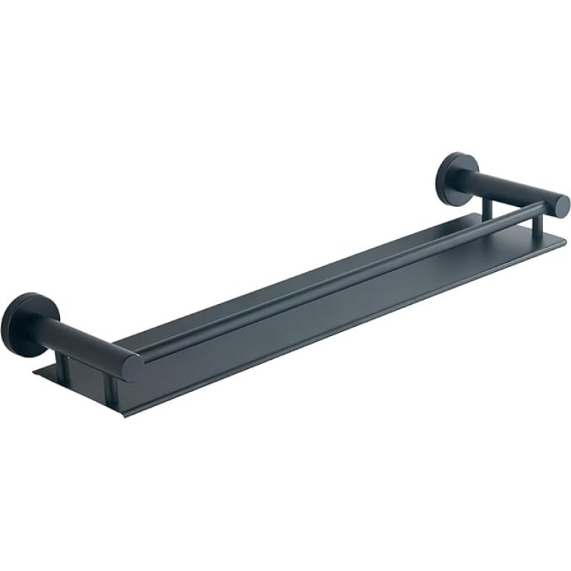 bgl Vonios lentyna su bėgiais, 304 nerūdijančio plieno sieninė lentyna, skirta vonios kambario dekorui (matinė juoda)
