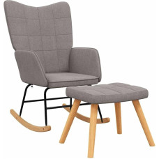 vidaXL supamasis krėslas su taburete, supamasis krėslas, poilsio krėslas, minkštas krėslas, svetainės krėslas, krėslas, poilsio krėslas, audinys, Taupe