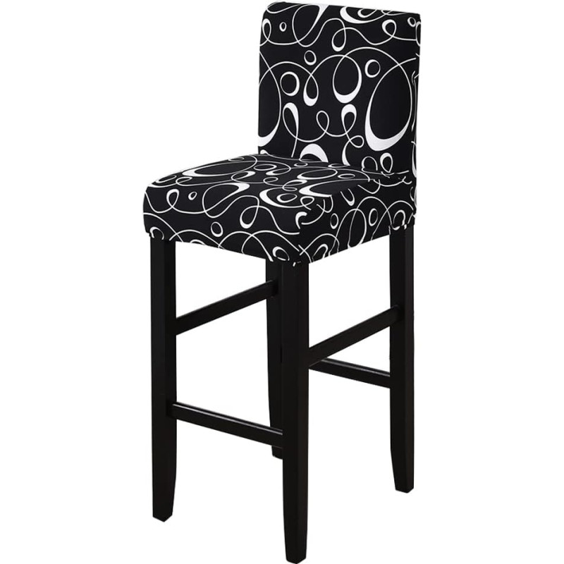 Meigeh Bar Stool Slipcovers Pack of 6 Pub Counter Stool Chair Slipcovers Short Back Bar Stool Slipcovers for Kitchen Dining Room Stretch