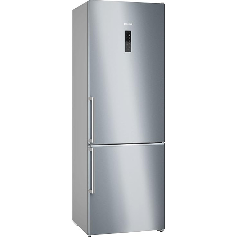 SIEMENS KG49NAICT iQ500 laisvai pastatomas šaldytuvas su šaldikliu ir šaldikliu su šaldikliu apačioje, 203 x 70 cm, 311 l šaldymo talpa, 129 l šaldiklis, NoFrost, hyperFresh, Home Connect, nerūdijantis plienas