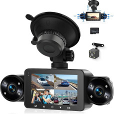 VECHTEL 1080P Dashcam Auto, Autokamera 3-Zoll-IPS-Bildschirm Dashcam Auto mit Ultra Nachtsicht Daschcam, 64-GB-Karte, G-Sensor, 24H Parküberwachung, Loop-Aufnahme, Rückfahrassistent
