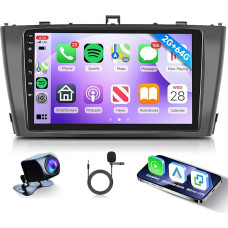 2G + 64G Wireless Carplay Android Car Radio 2 DIN for Toyota Avensis 3 T27 2008-2015 9 Inch Touchscreen Car Radio with Android Car Navigation GPS WiFi Mirror Link Bluetooth FM/RDS USB/EQ/SWC Rear View