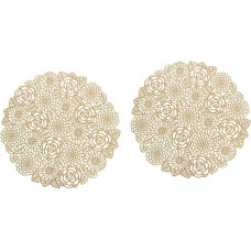 Amosfun Runde Rose Tischsets Dekorative Wärmedämmung Tischsets 2er Set Küche Esszimmer