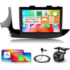 2+64G 9 Inch Car Radio 2 DIN for Buick Encore 2016-2018/Opel Mokka Vauxhall 2016-2019 with Carplay Android Car Wireless, Mirror Left, Car Radio with Screen Bluetooth RDS/FM+AHD Reversing Camera +