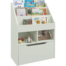 HOMCOM Small Children's Book Shelf with Shelves, Drawer and Wheels, MDF Toy and Bookcase for Children's Room, 60 x 29.9 x 90 cm, Green