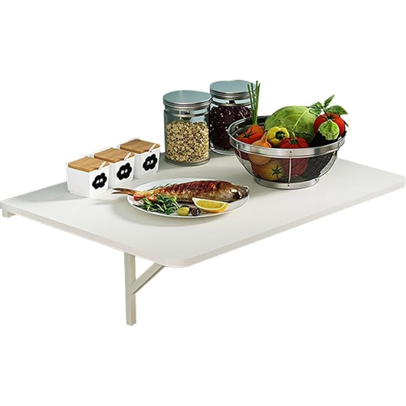 BTYQKZVPM Wohnmobil-Tisch, Wandmontierter Klapptisch, Werkbank, Computertisch, Weiß, 80 x 58 cm, Spanplatte