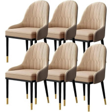 LHOONBB Modernes gepolstertes Küchen-/Esszimmer-Set mit 6 Beistelltischen, Wohnzimmer-/Küchenmöbeln mit weichem PU-Lederbezug, Sitzkissen und Metallbeinen